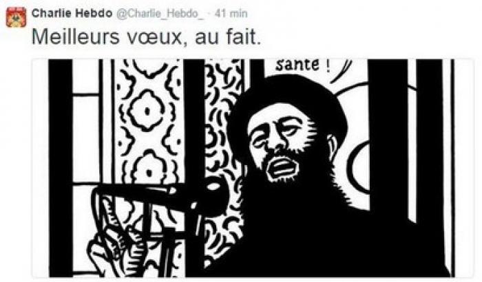 Charlie Hebdo, l'ultima vignetta con gli auguri di al-Baghdadi