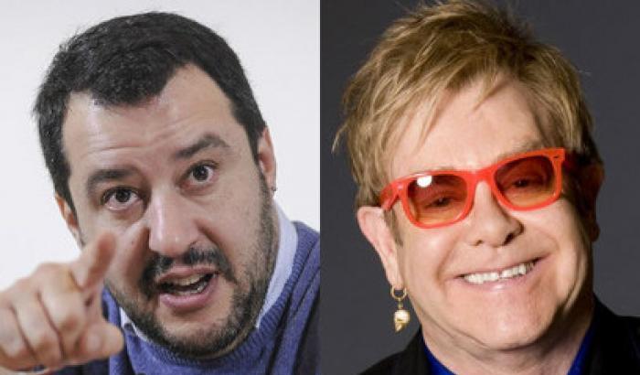 Salvini: Elton John a Sanremo sponsorizza le adozioni gay. Vergogna