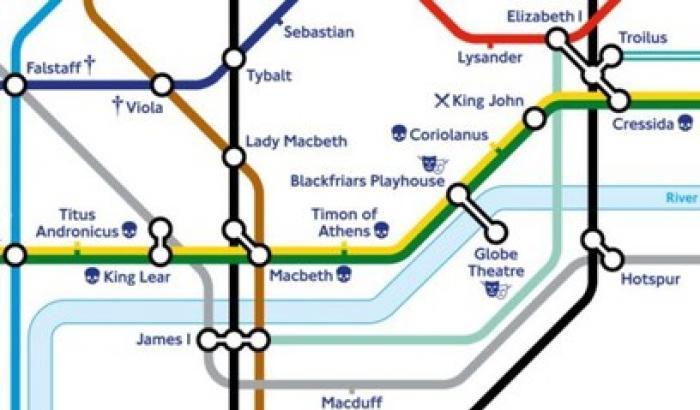 Da Amleto a Otello, la metro di Londra ricorda Shakespeare