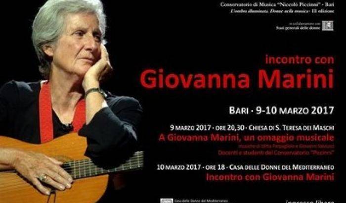 A Bari Giovanna Marini e la sua chitarra: tra musica colta e popolare