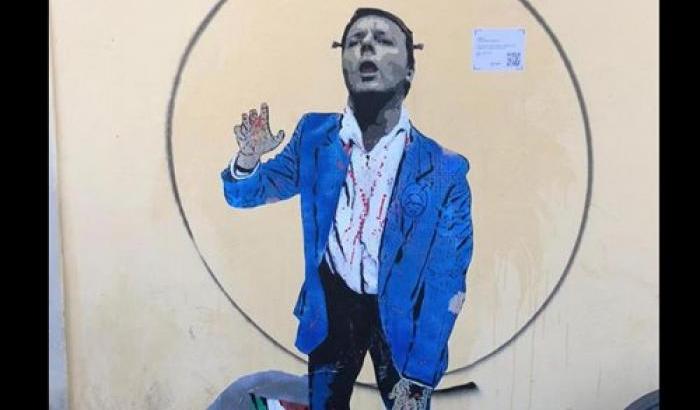 "Italia Morta Vivente": il nuovo murale di TvBoy con Renzi Zombie compare alla vigilia della Leopolda